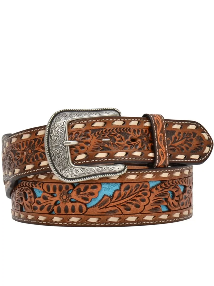 3D Belt Co. Belt Western Floral Tooled Leather - Image 3