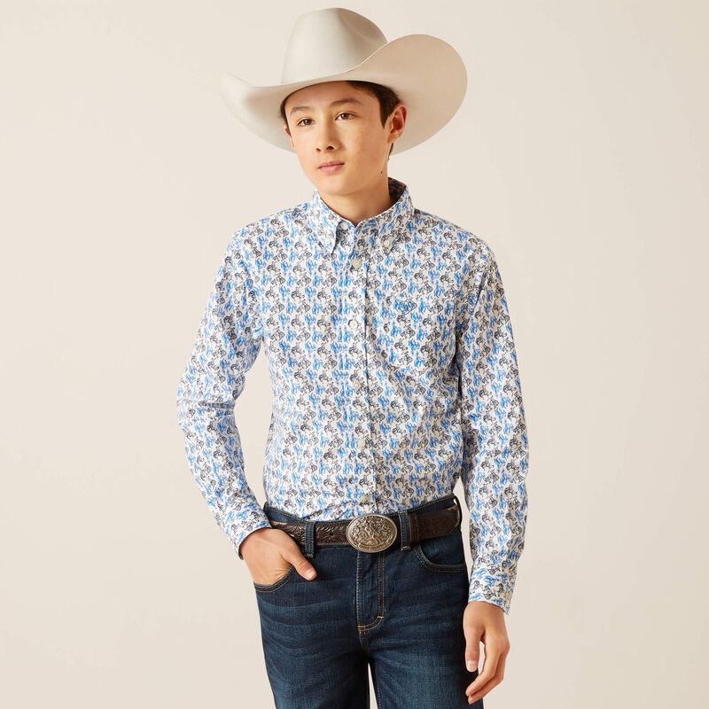 Ariat Boy's Button Down Shirt Western Peerce Classic Fit