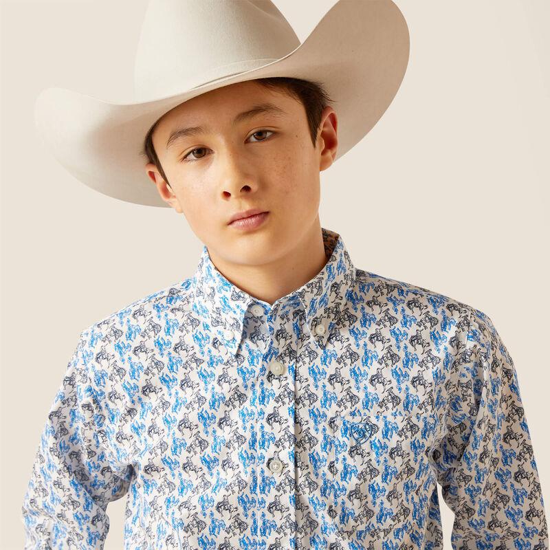 Ariat Boy's Button Down Shirt Western Peerce Classic Fit - Image 3