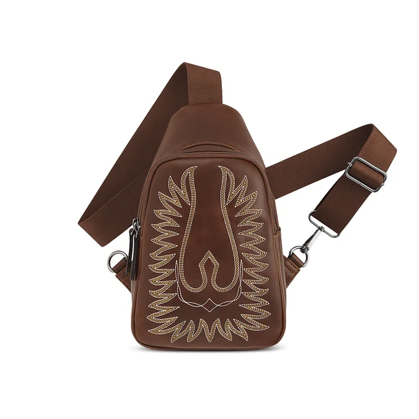 Ariat Casanova Leather Boot Stitch Sling Bag