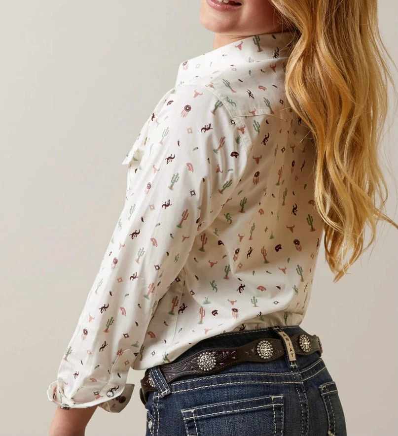 Ariat Girl’s Button Up Santa Fe Long Sleeve Snaps "Match With Mom"-CLEARANCE - Image 2