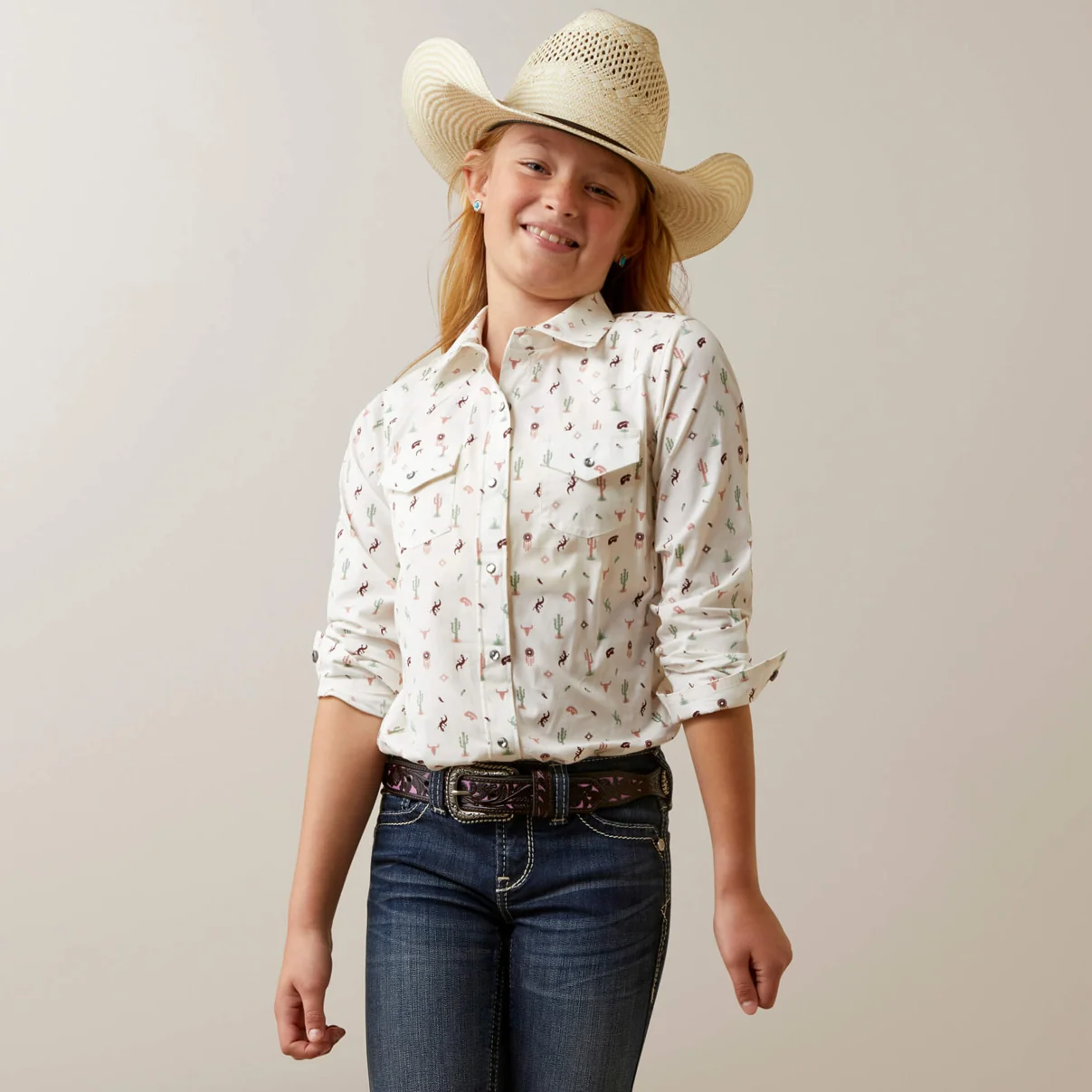Ariat Girl’s Button Up Santa Fe Long Sleeve Snaps "Match With Mom"-CLEARANCE - Image 3