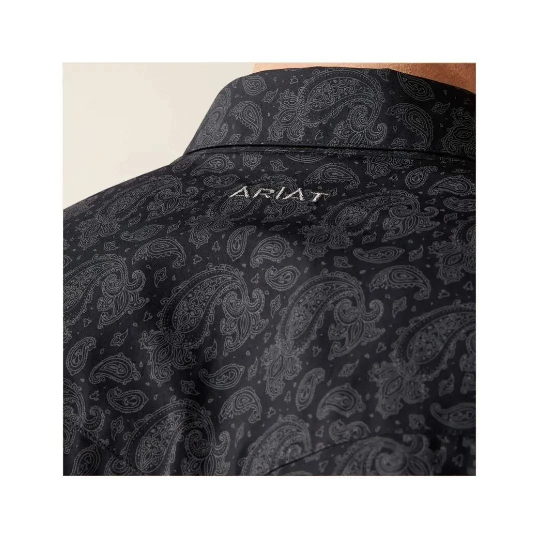 Ariat Men's Finnigan Long Sleeve Classic Fit Snap Shirt - Black Paisley - Image 5