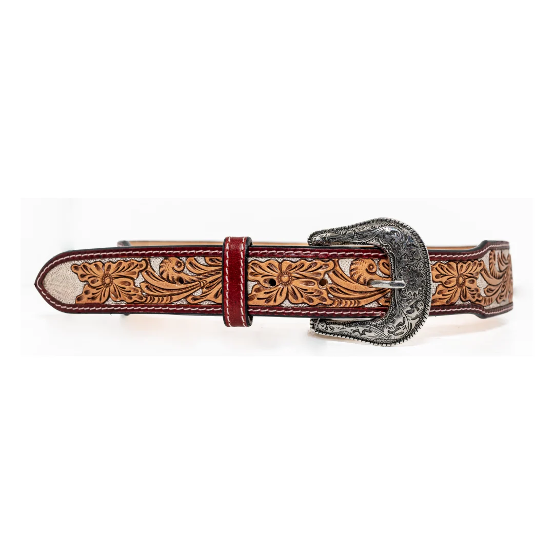 Ariat Men's Floral Hand Painted Tan Belt