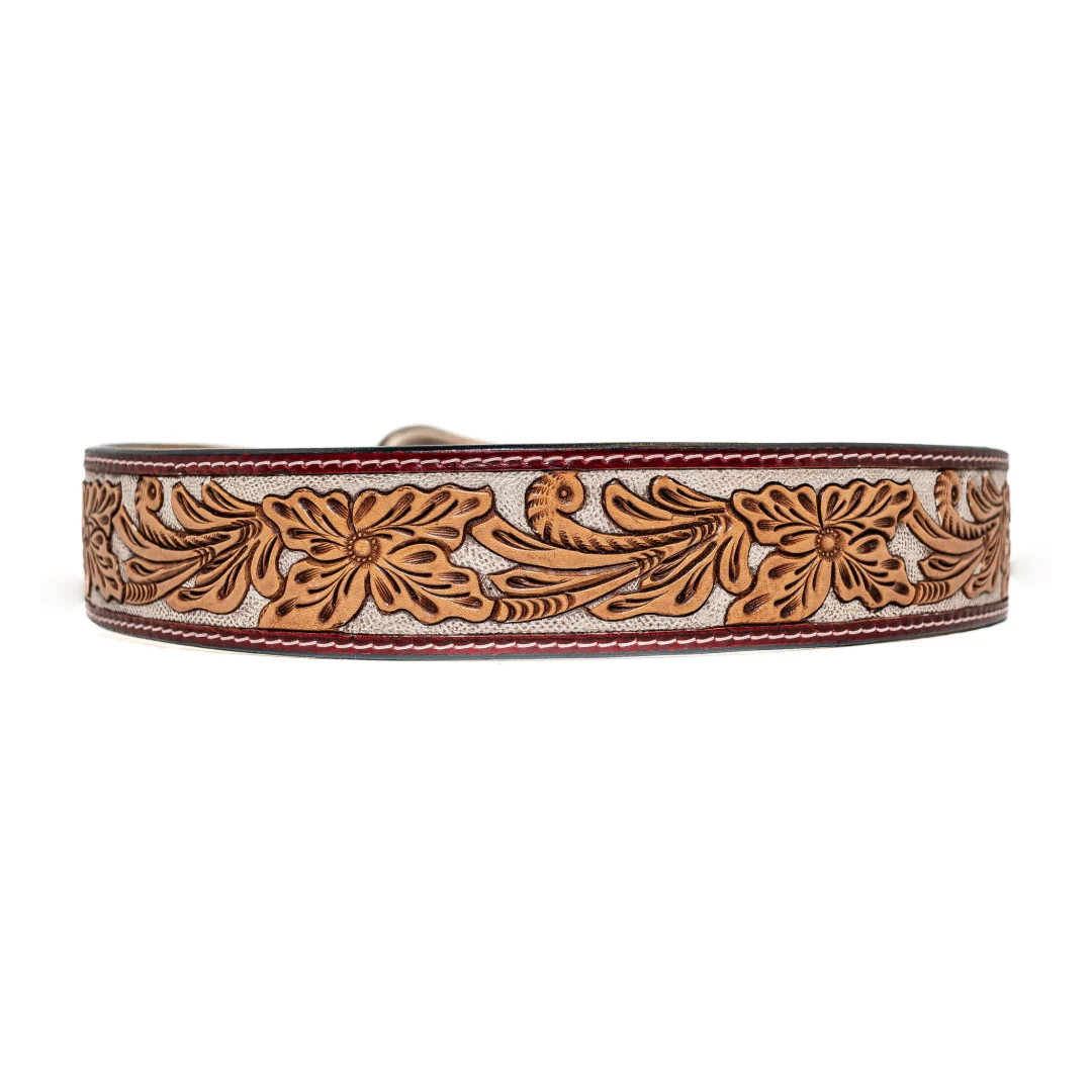 Ariat Men's Floral Hand Painted Tan Belt - Image 2