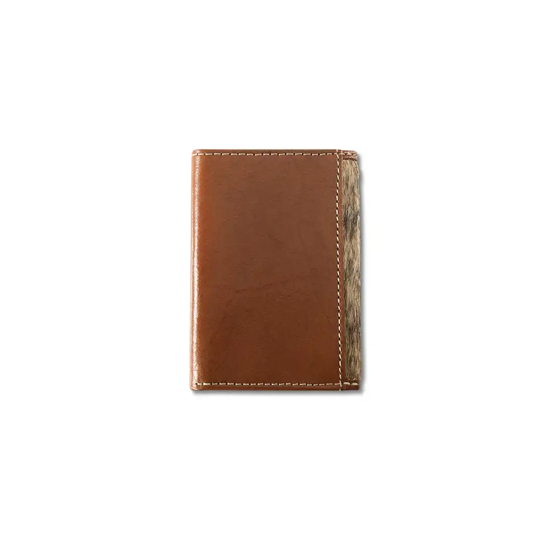 Ariat Men's Wallet Tri-Fold Laser Etched Shield Brown - Image 3