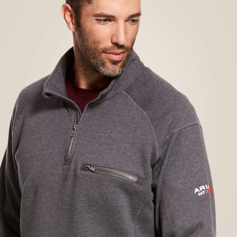 Ariat Men's Work Flame Resistant 1/4 Zip Sweater Charcoal - Image 3