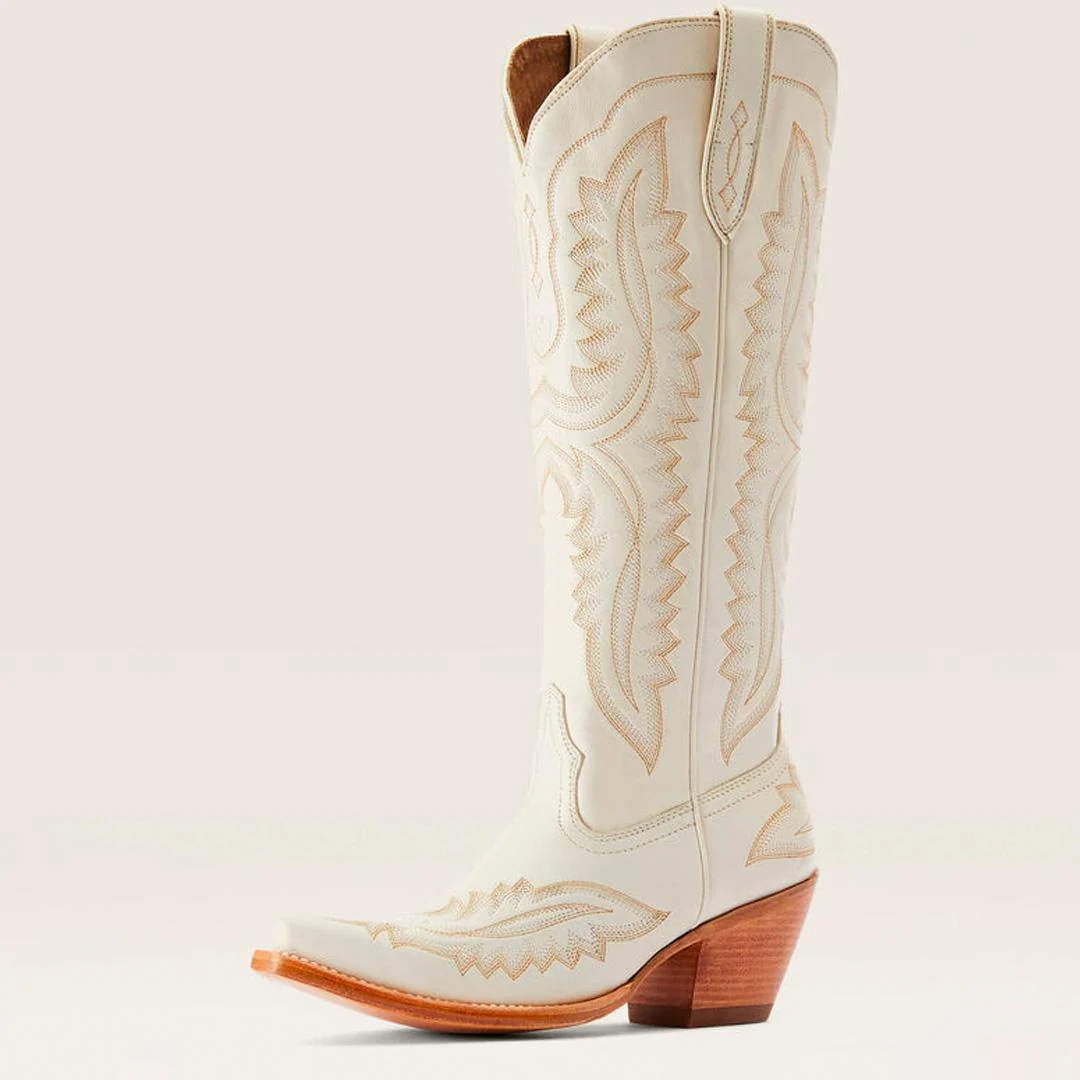 Ariat Women’s Cowgirl Boots Tall Snip Toe Casanova White - Image 3