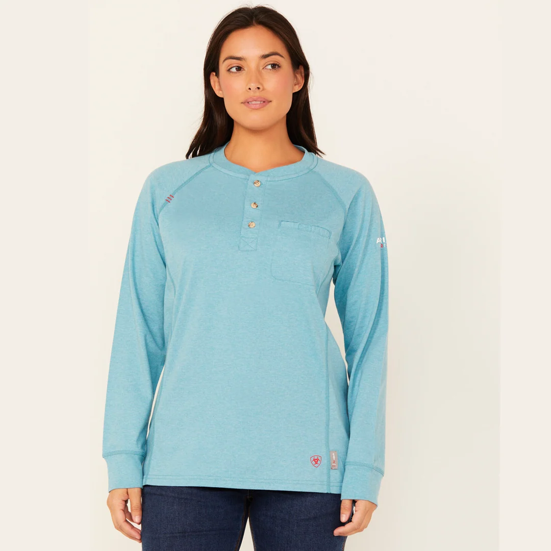 Ariat Women's Flame Resistant Air Henley Long Sleeve Top - Image 6