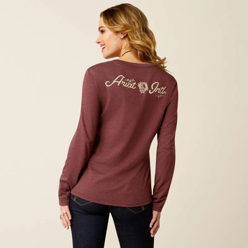 Ariat Women's Long Sleeve Fine Boots And Denim T-Shirt - Image 2