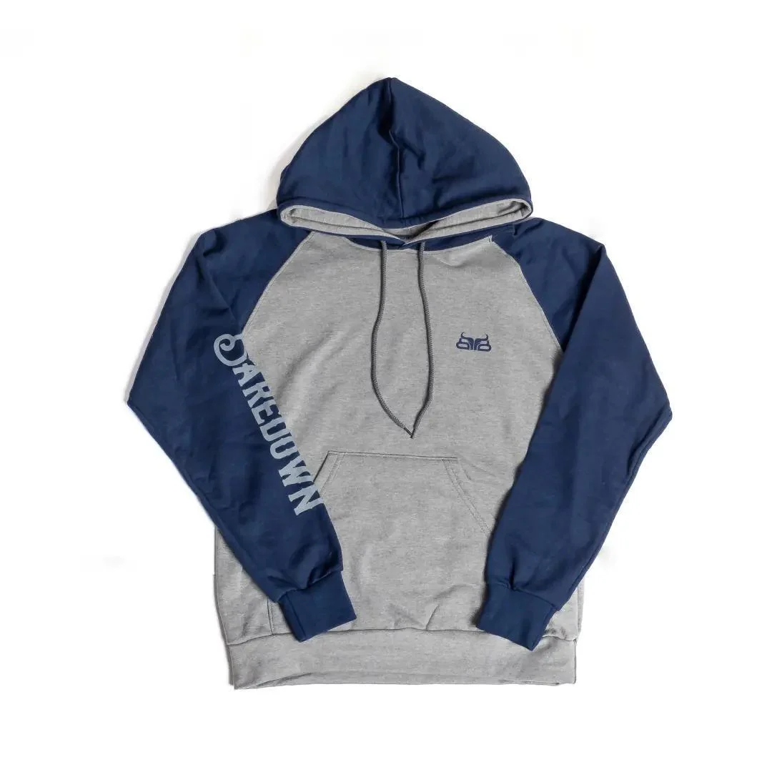 Baredown Brand Unisex Hoodie Pullover Two-Tone Navy/Grey -CLEARANCE - Image 8