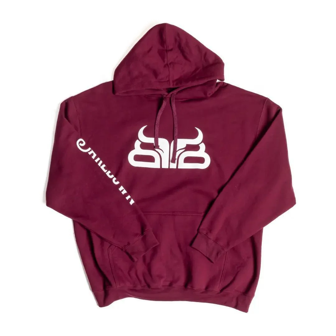 Baredown Brand Unisex Hoodie Maroon - Image 5