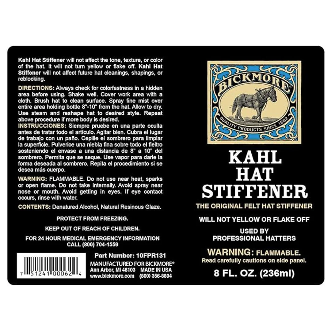 Bickmore Kahl Wool Hat Stiffener Spray Black - Image 5