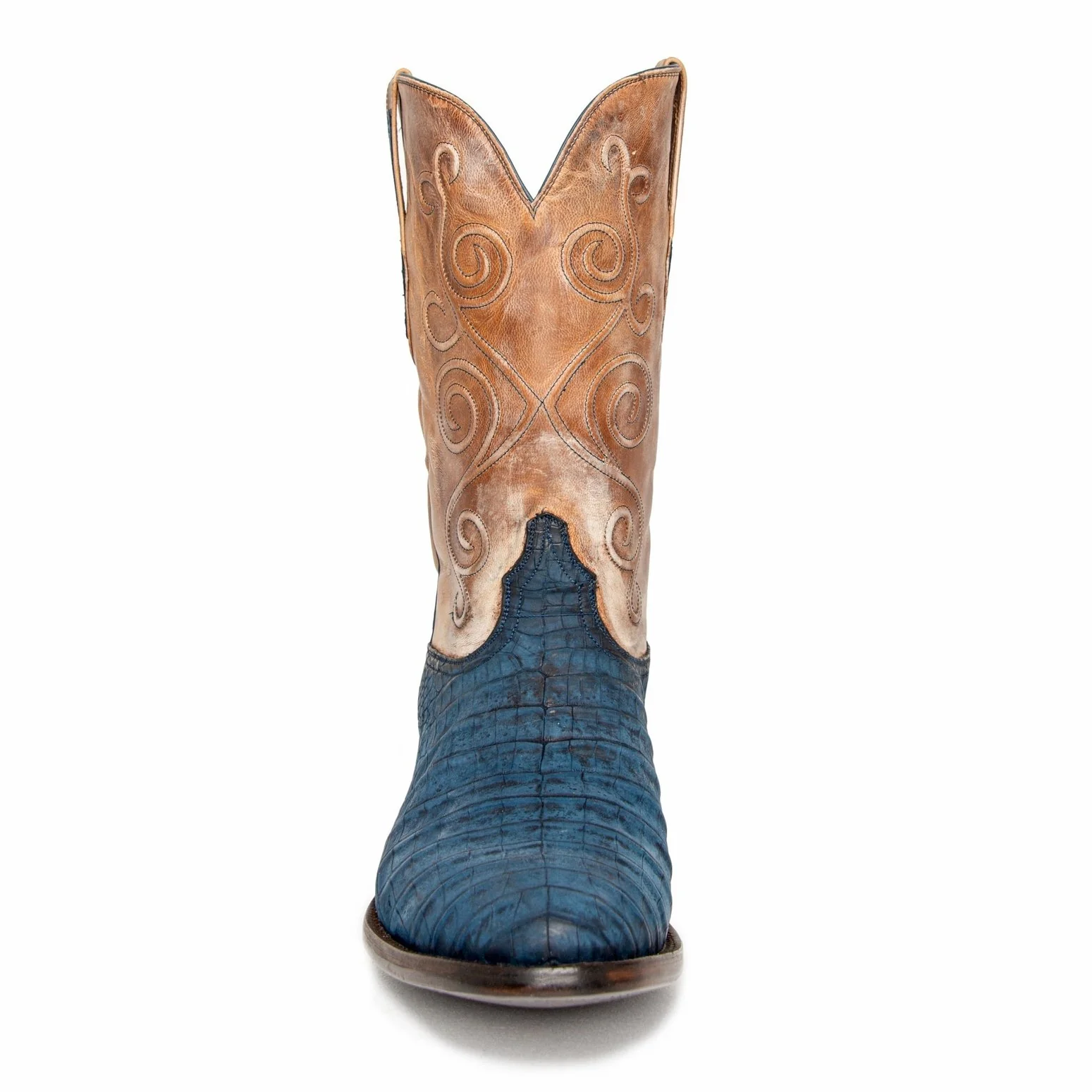 Black Jack Men’s Cowboy Boots 12" Exotic Sueded Caimen Crocodile Belly