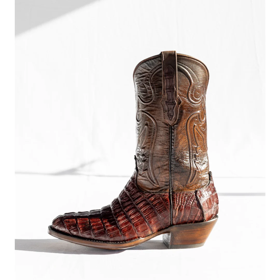 Black Jack Men's 12" Cowboy Exotic Boots Caiman Tail - Image 8