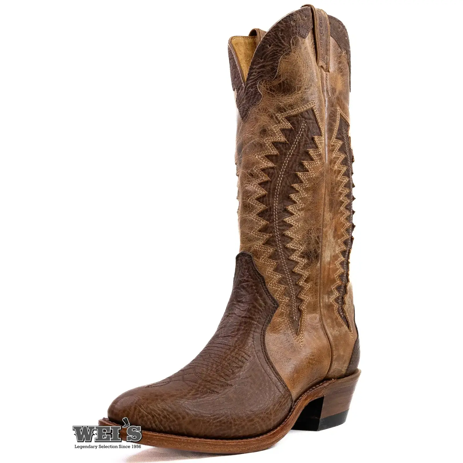 Boulet Men's Cowboy Boot 15" Bullhide Distressed Cowboy Heel R Toe - Image 2