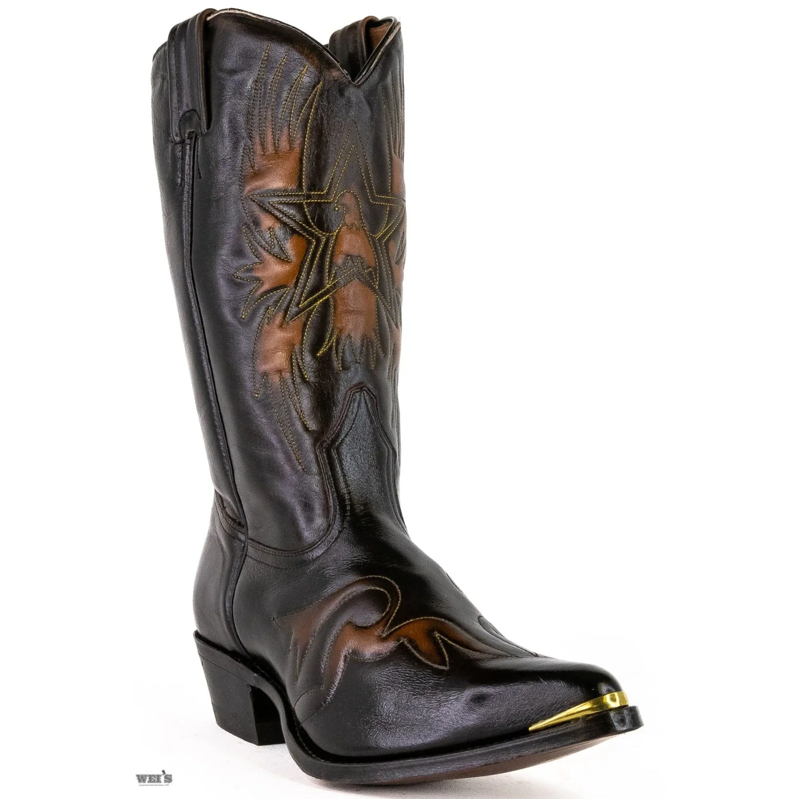 Boulet Men's Cowboy Boots 14" Cowhide Eagle Embossed - Clearance