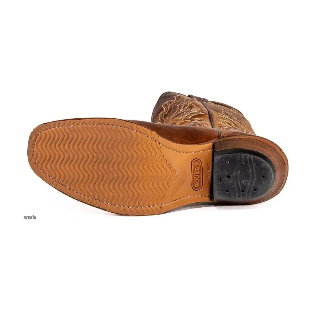 Boulet Men's Cowboy Boots 14" Cowhide Cowboy Heel Cutter Toe - Image 2