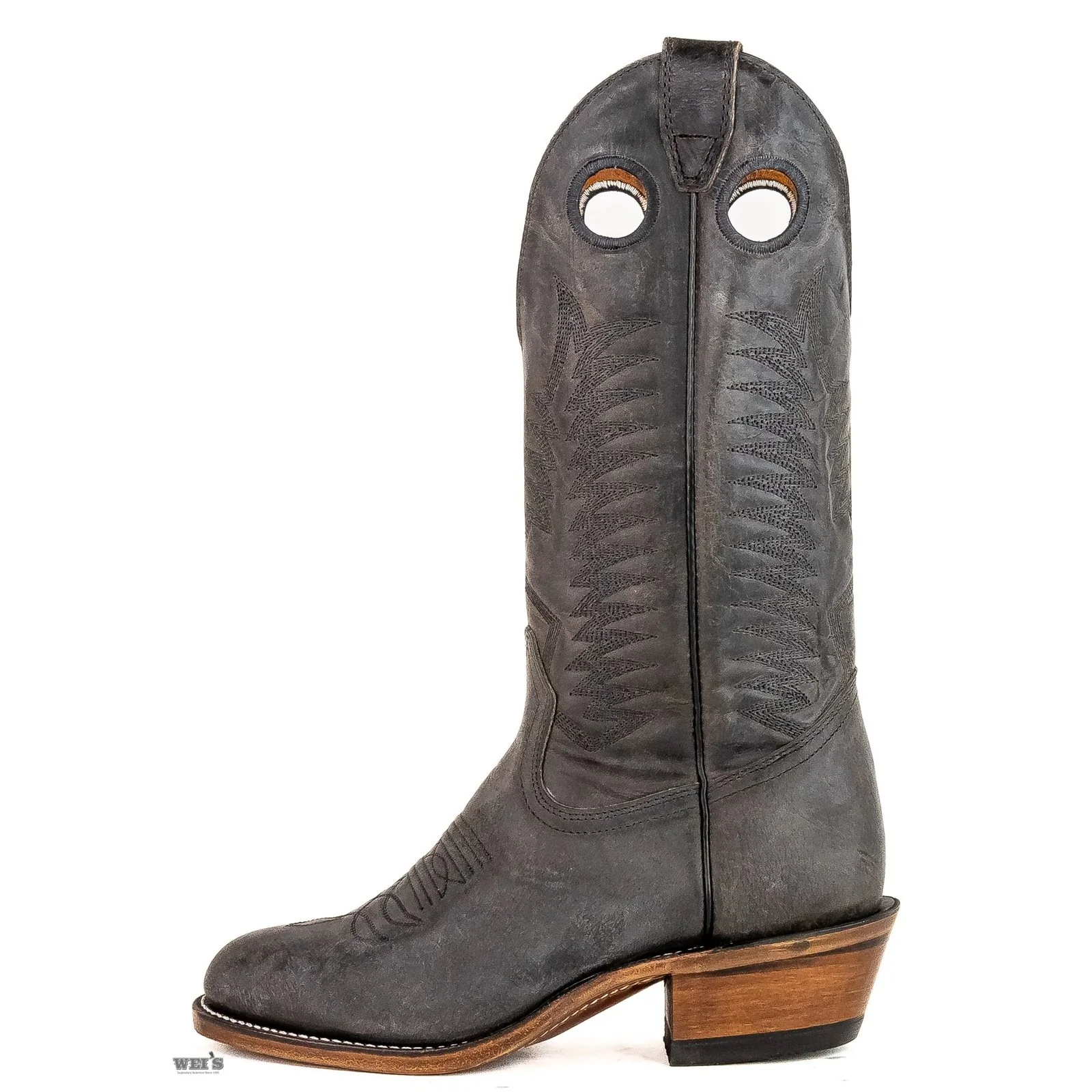 Boulet Men's Cowboy Boots Wei's Custom Made 15" Deertan Cowboy Heel Round Toe - Image 3
