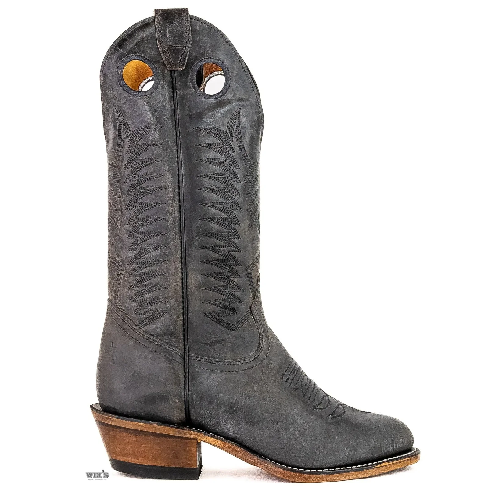 Boulet Men's Cowboy Boots Wei's Custom Made 15" Deertan Cowboy Heel Round Toe - Image 4