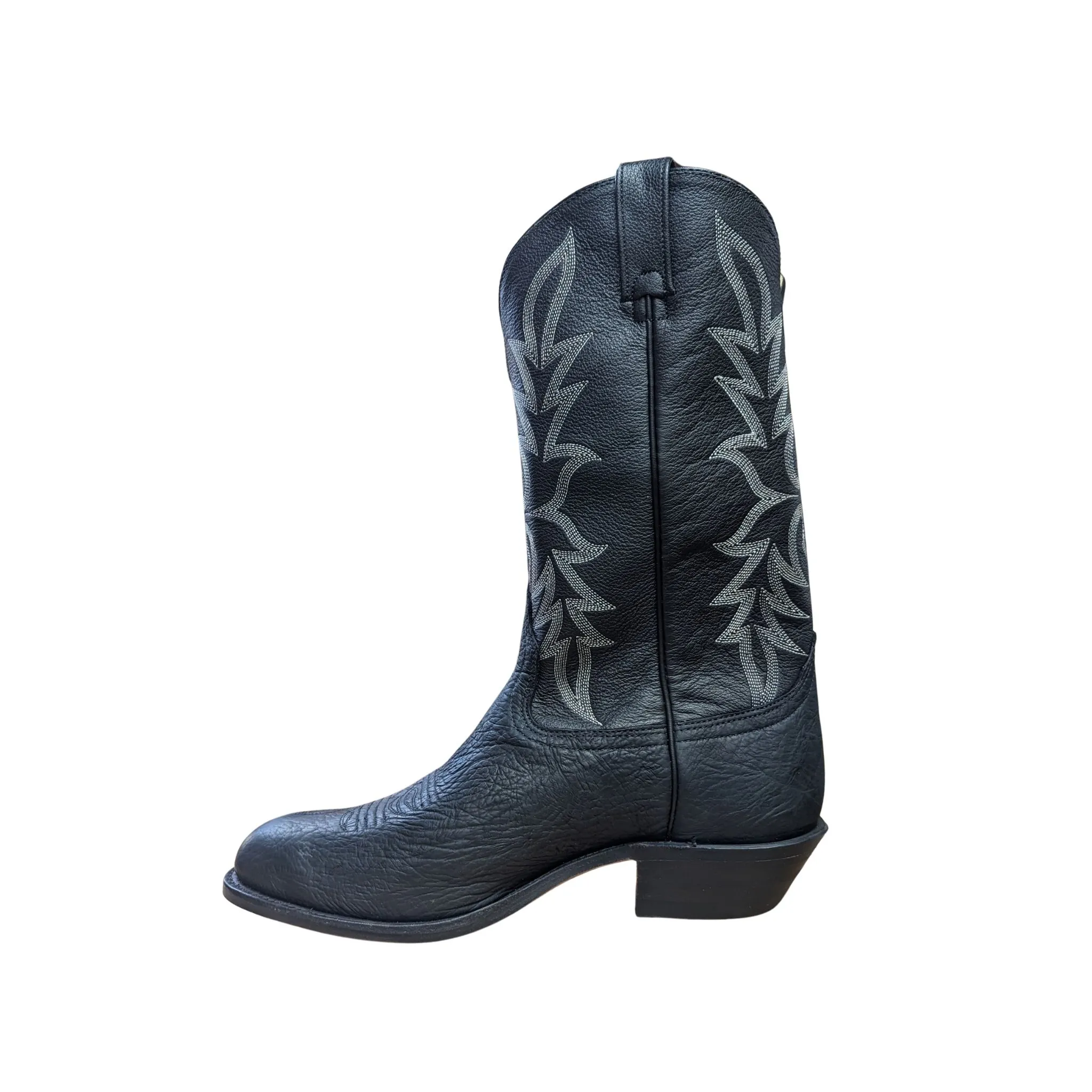 Canada West Men's Vintage Brahma Black Leather Western Cowboy Boots - Clearance - Image 2