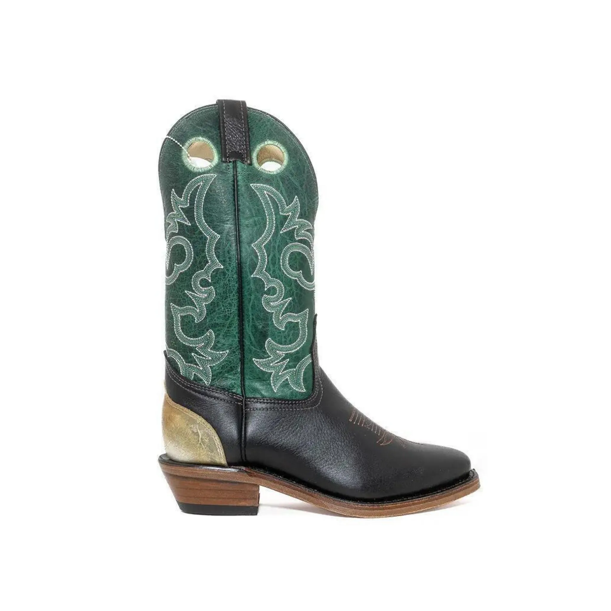 Canada West Men's 13" Cowboy Boots Green and Black - Image 4
