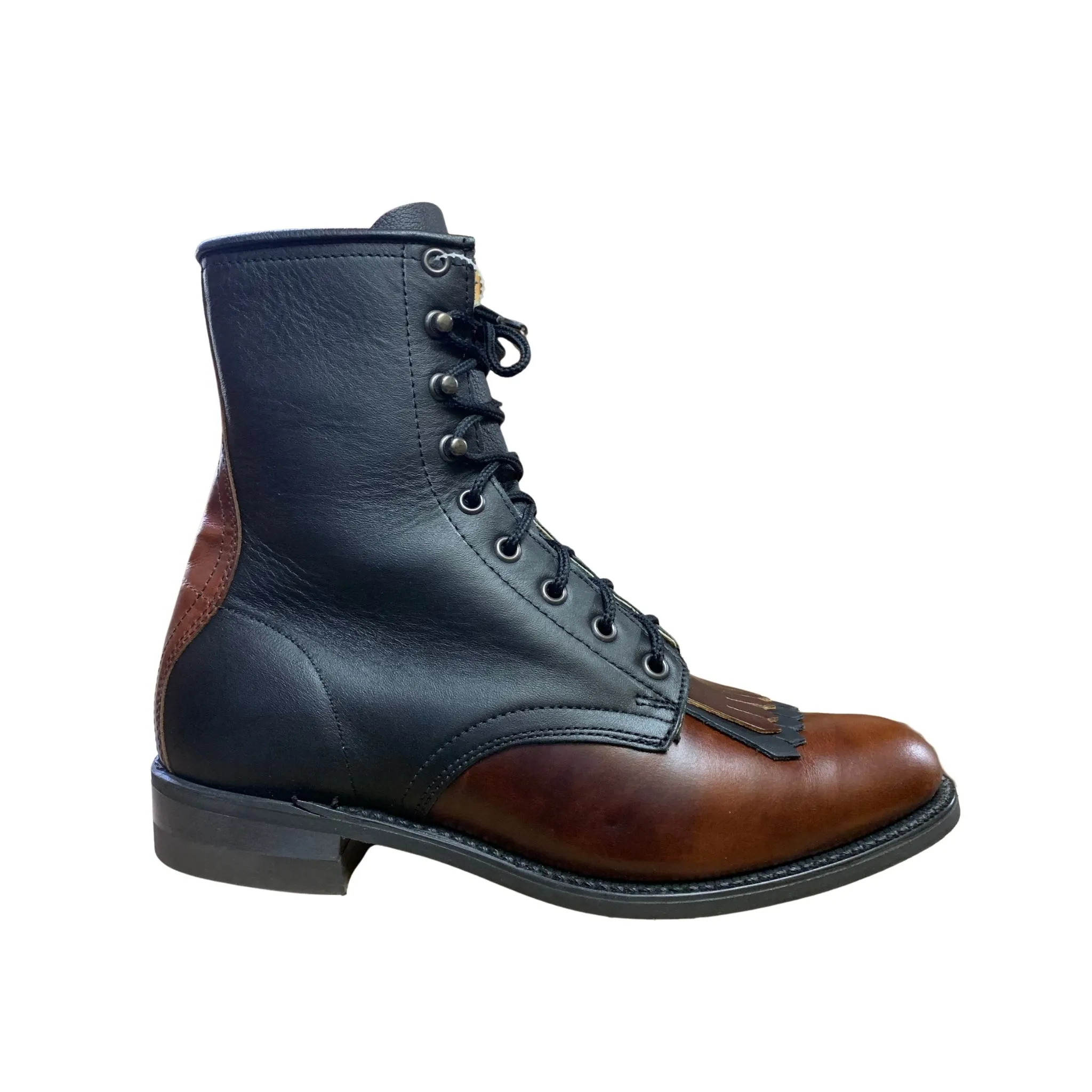 Canada West Women’s Vintage Brown/Black Lace-Up Boots - Image 2