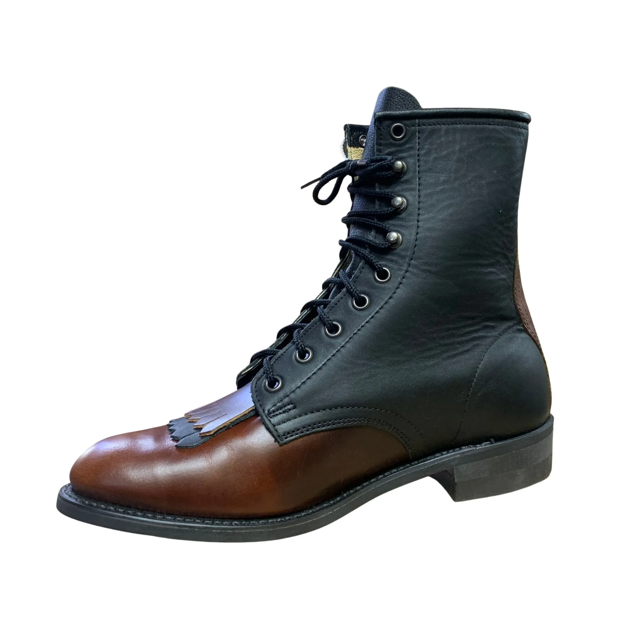 Canada West Women’s Vintage Brown/Black Lace-Up Boots - Image 3