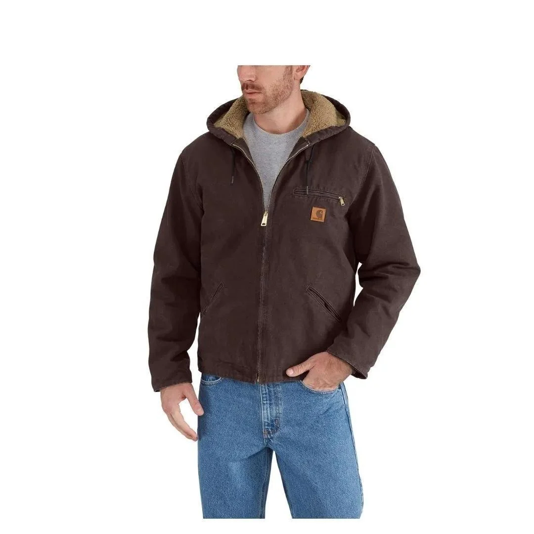 Carharrt Men's Sandstone Sherpa-Lined Sierra Detroit Jacket - Image 8