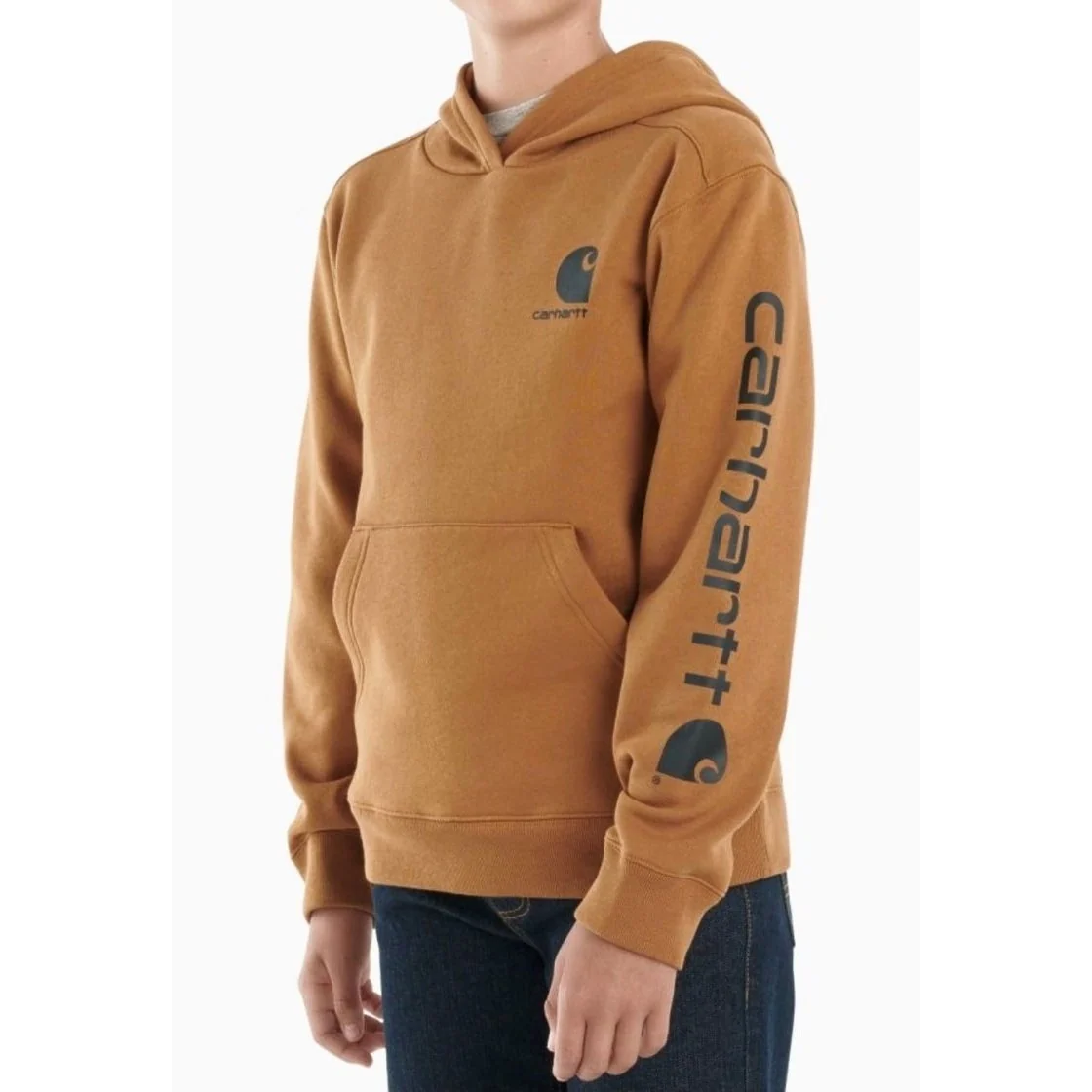 Carhartt Boy’s Hoodie Long Sleeve Graphic Carhartt Brown - Image 3