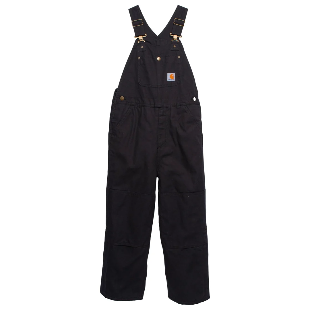 Carhartt Boys Loose Fit Canvas Bib Overalls Insulated Black - Image 8