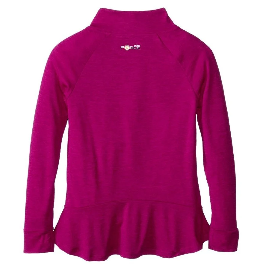 Carhartt Girl's Top Quarter Zip Raglan Force Tee -Clearance - Image 2