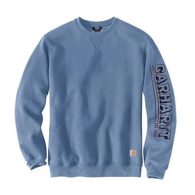 Carhartt Men’s Sweatshirt Loose Fit Midweight Sleeve Logo - Image 2