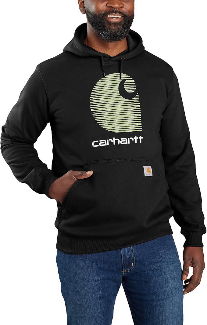 Carhartt Men’s Rain Defender Loose Fit Midweight "C" Logo Graphic Sweatshirt - Image 7