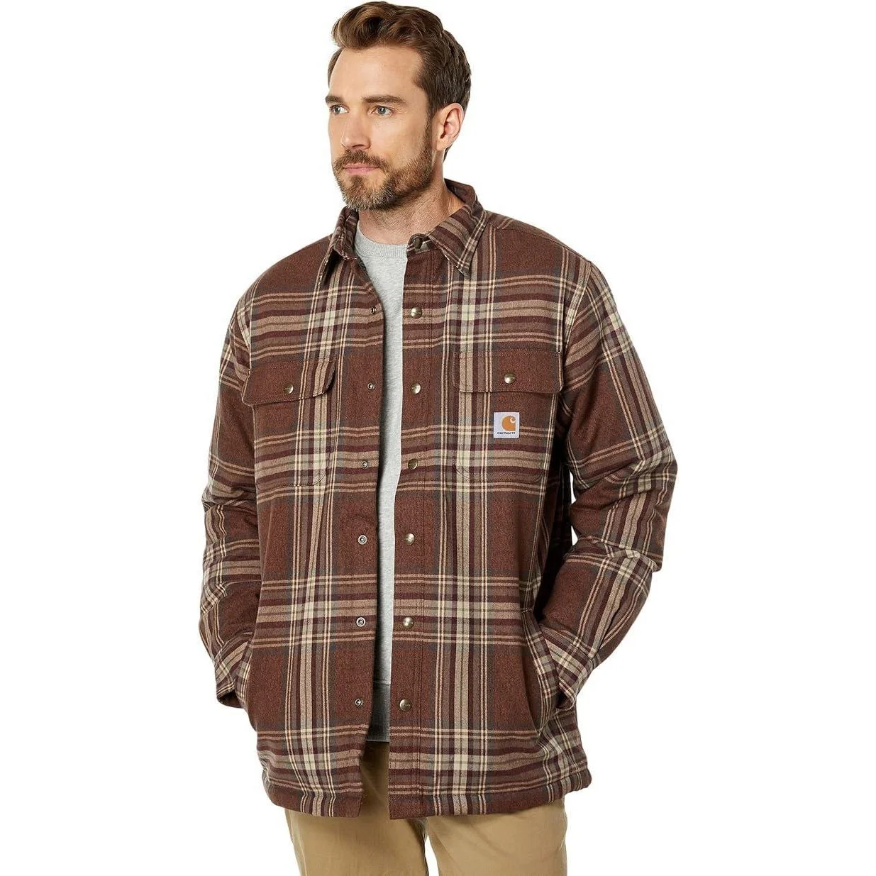 Carhartt Men’s Relaxed Fit Sherpa Lined Shirt-Jac - Image 9