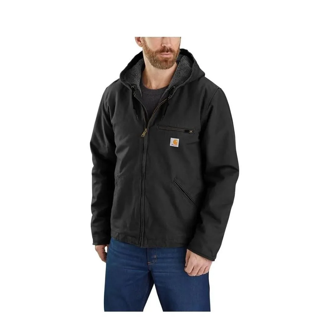 Carhartt Men’s Relaxed Fit Washed Duck Sherpa-Lined Jacket - Image 16