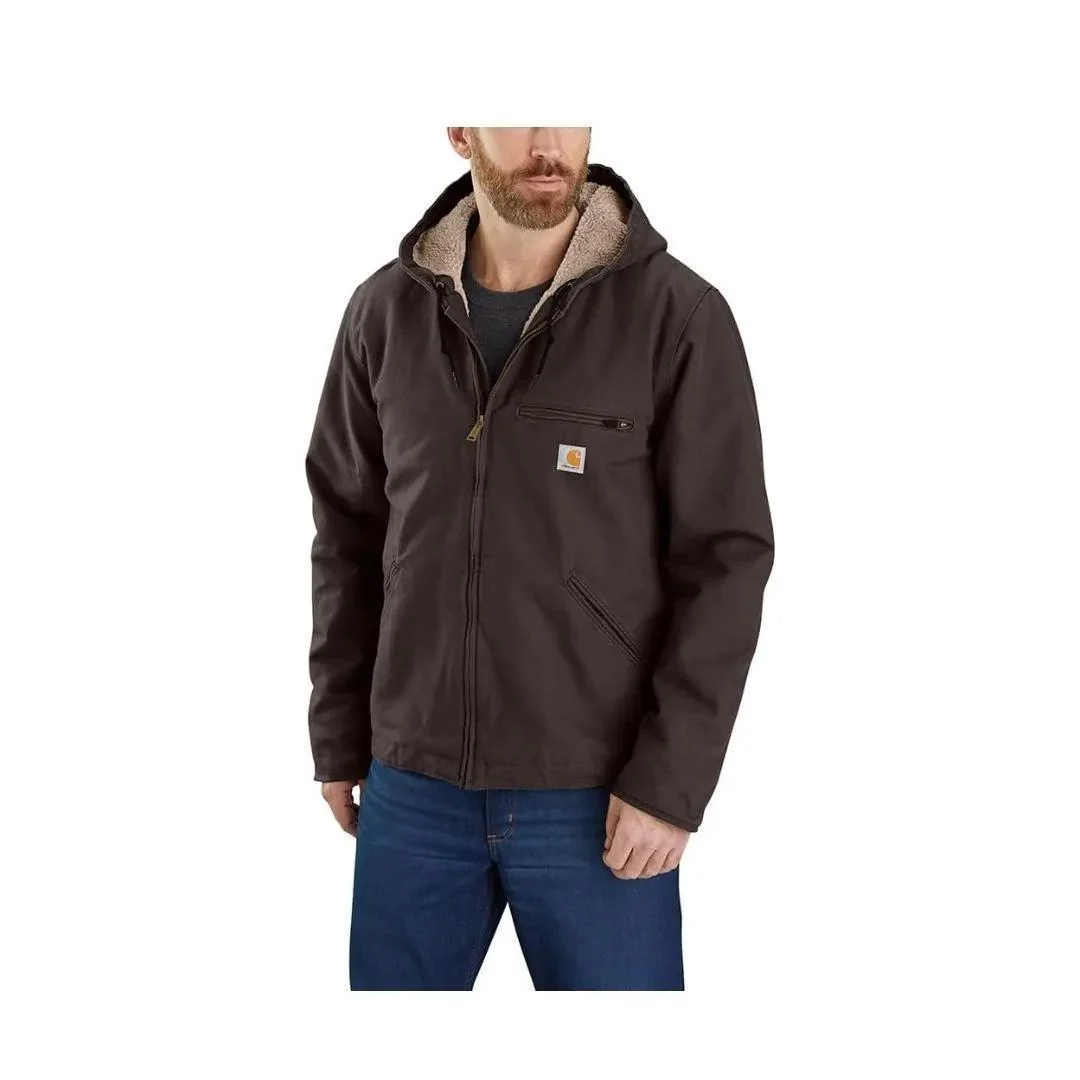 Carhartt Men’s Relaxed Fit Washed Duck Sherpa-Lined Jacket - Image 4