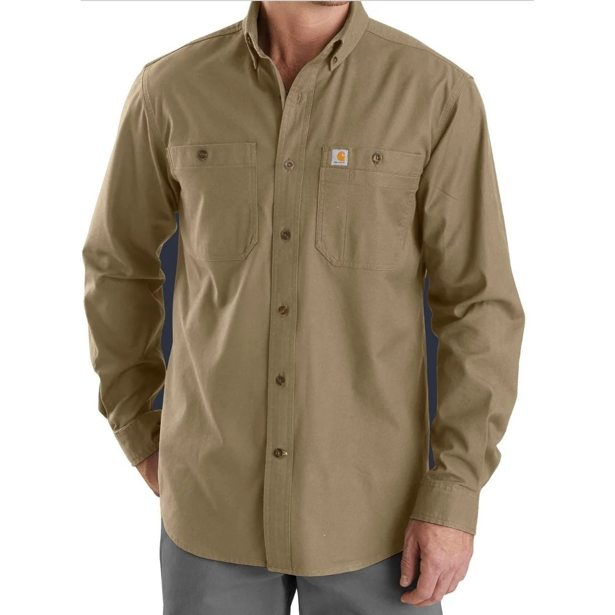 Carhartt Men’s Rugged Flex Relax Fit Midweight Canvas Long-Sleeve Shirt - Image 3