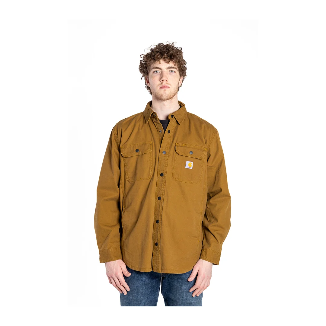 Carhartt Men’s Shirt Jacket Rugged Flex Relaxed Fit Canvas Fleece Lined - Image 2