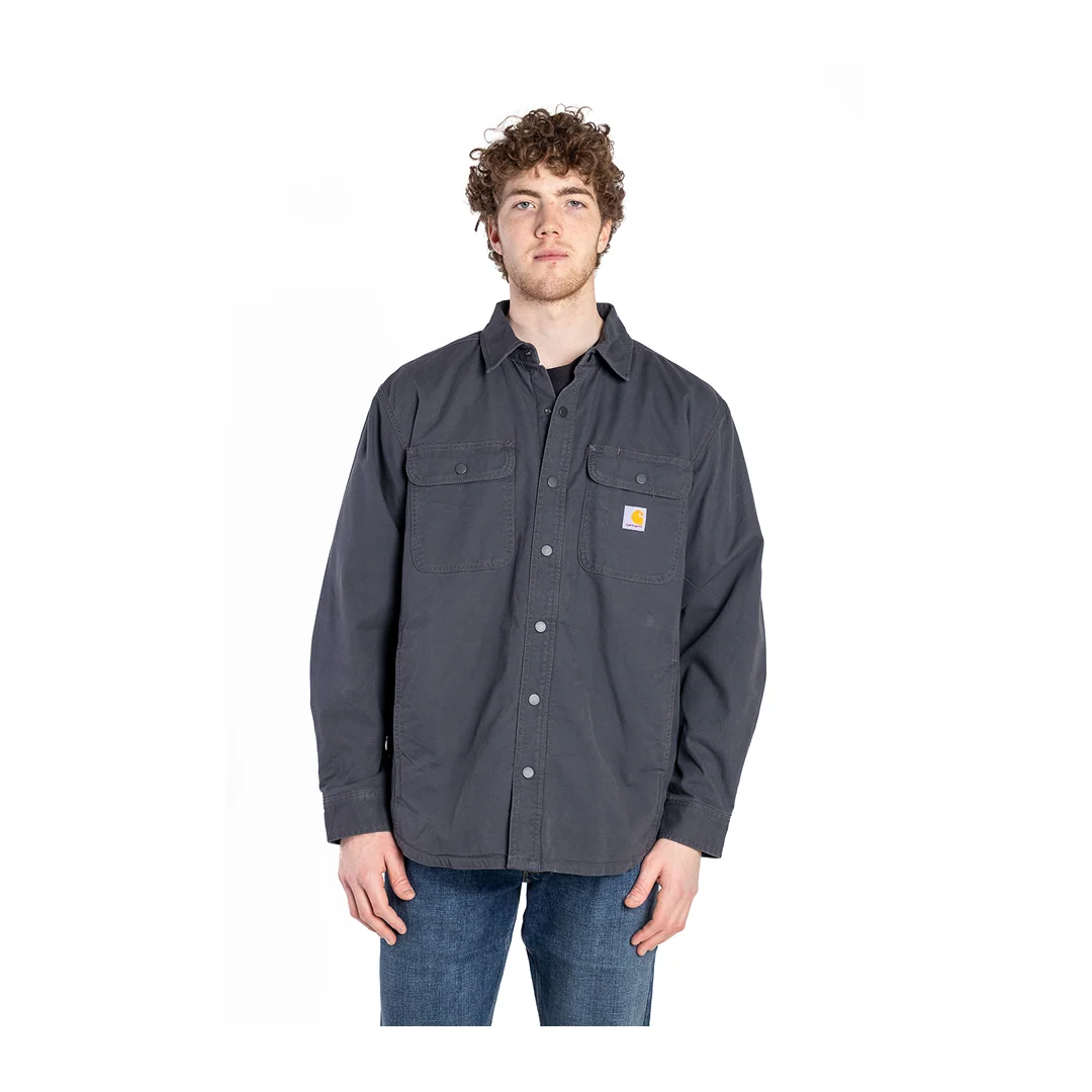 Carhartt Men’s Shirt Jacket Rugged Flex Relaxed Fit Canvas Fleece Lined - Image 4