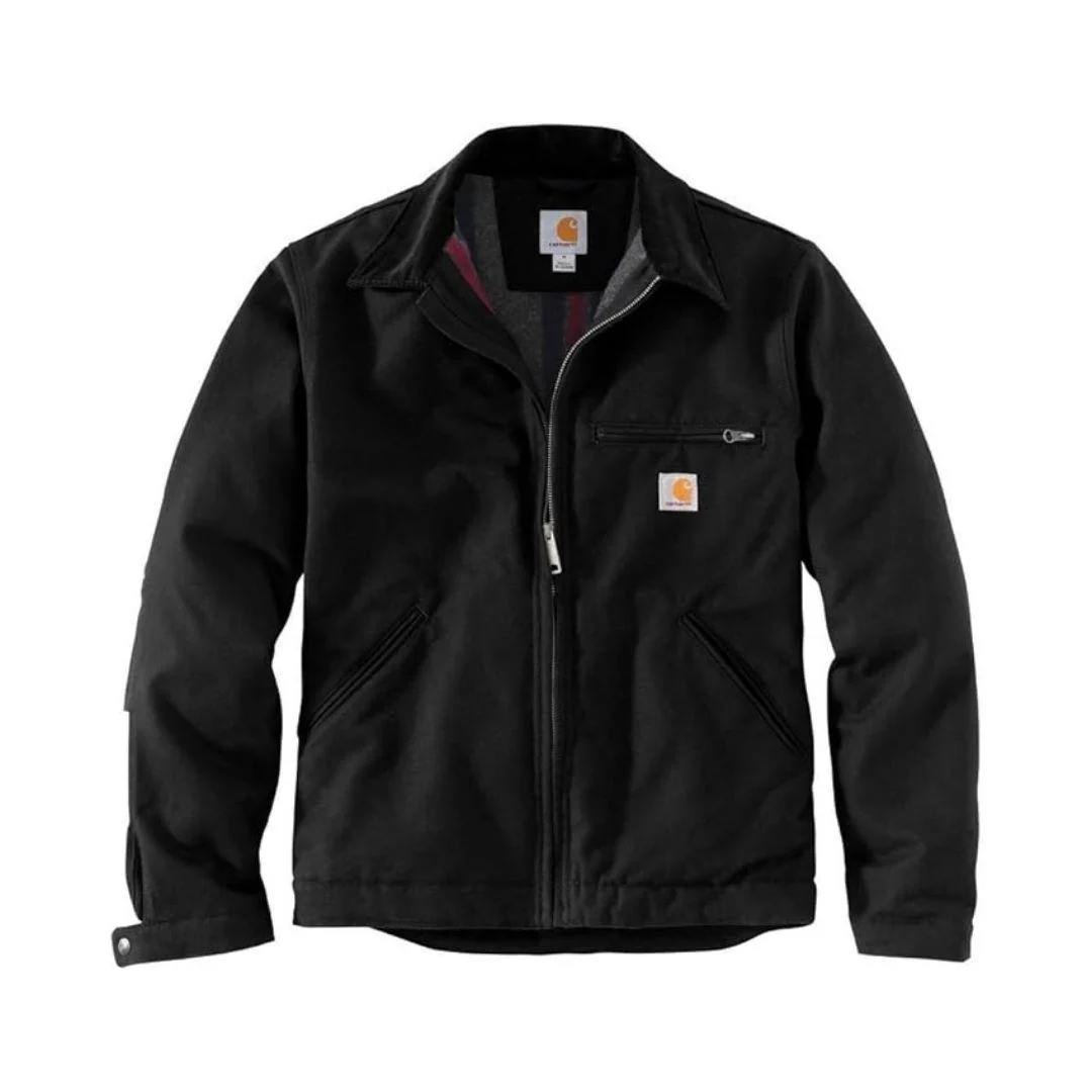 Carhartt Men's Detroit Duck Blanket Lined Black Jacket - Image 5