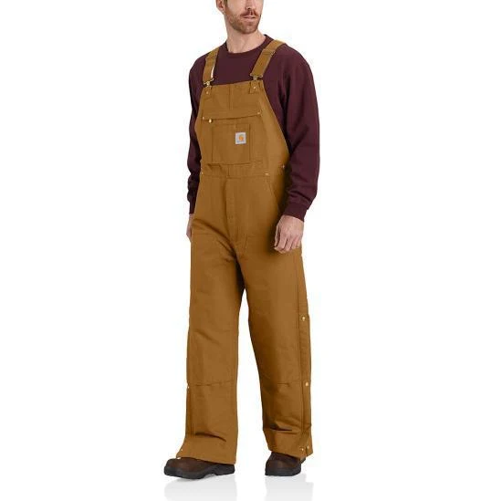 Carhartt Men's Loose Fit Firm Duck Insulated Bib Overall Warm 2 Rating - Image 9