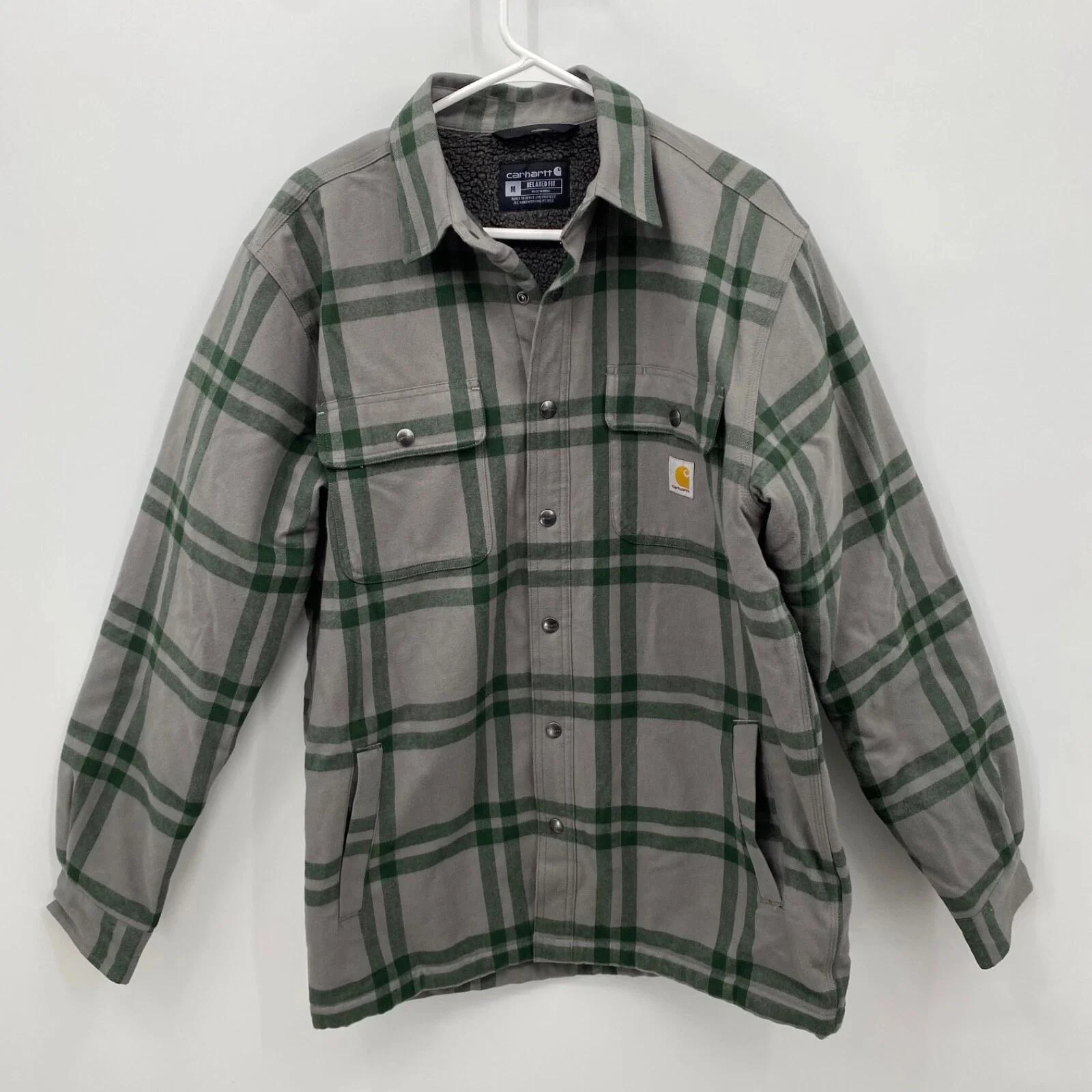 Carhartt Men's Relaxed Fit Flannel Sherpa-Lined Jacket - Image 4