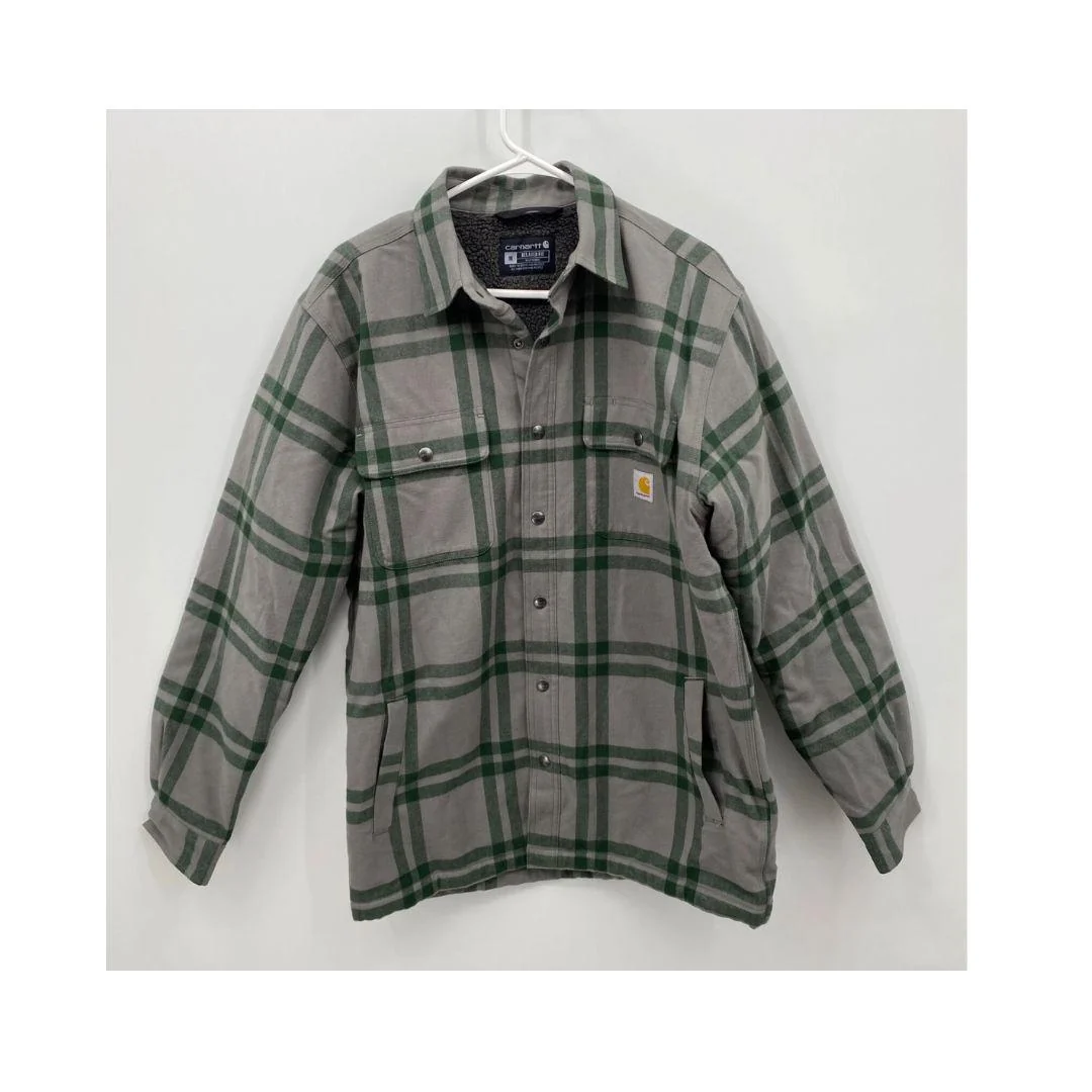 Carhartt Men's Relaxed Fit Flannel Sherpa-Lined Jacket - Image 8