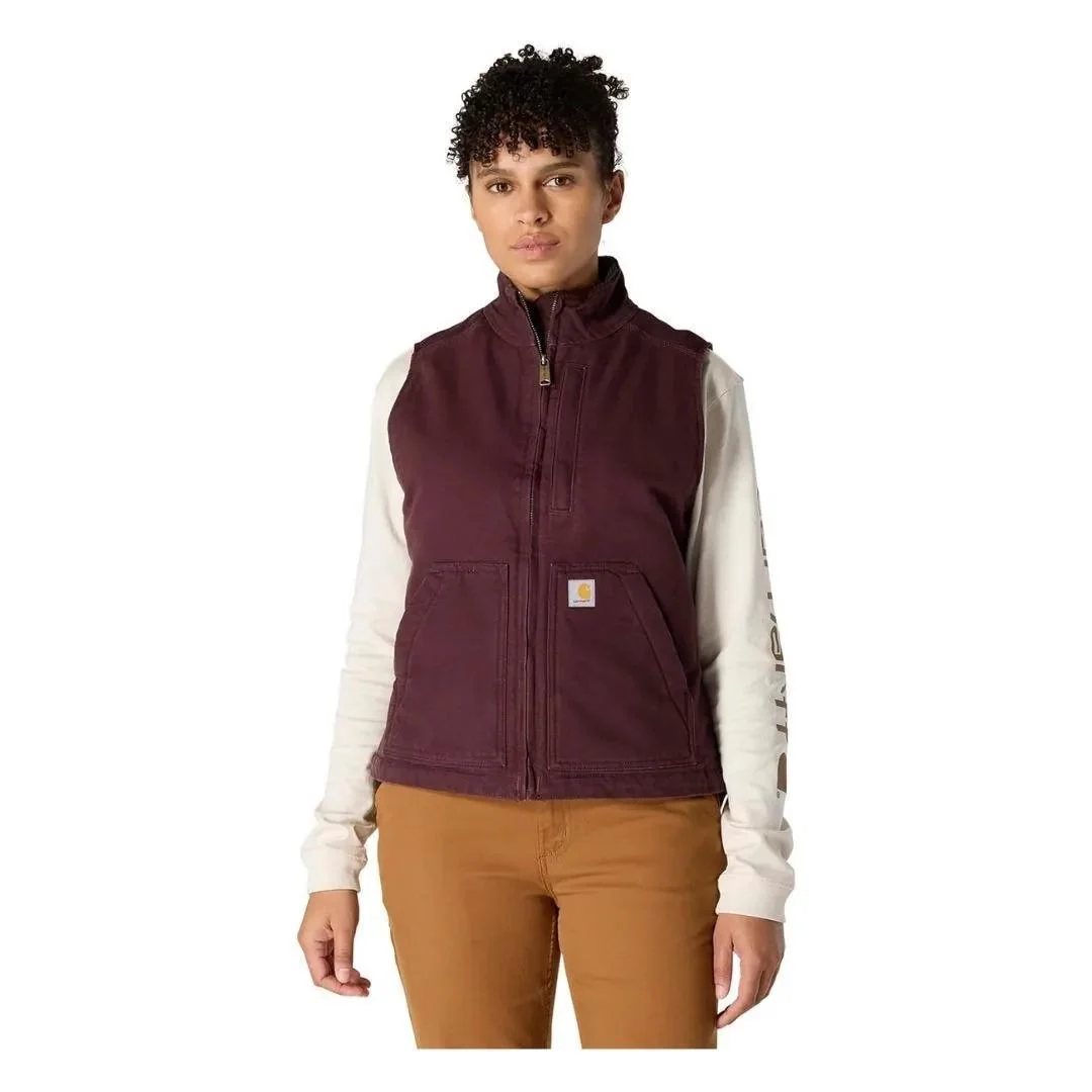 Carhartt Women's Vest Sherpa Lined Washed Duck 104224 - Image 8