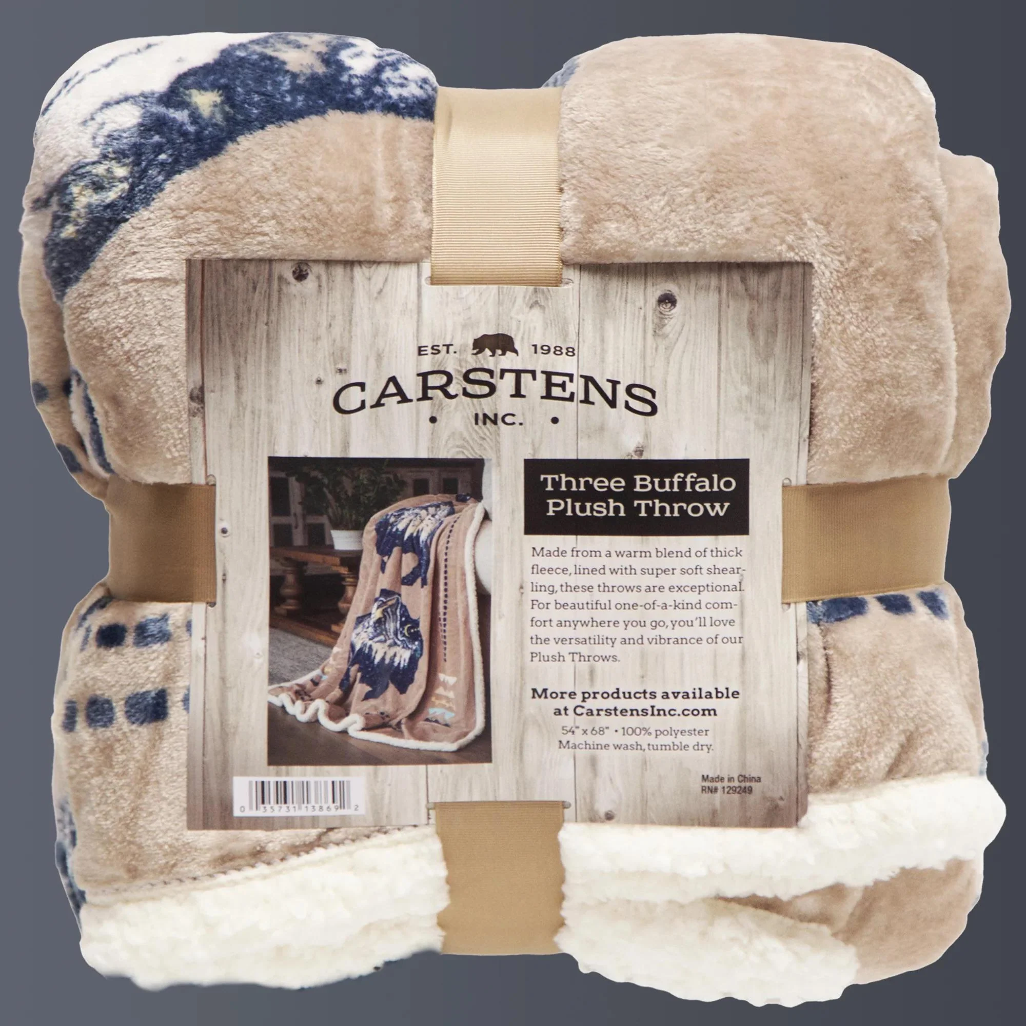 Carstens Three Buffalo Plush Sherpa Throw - Image 3
