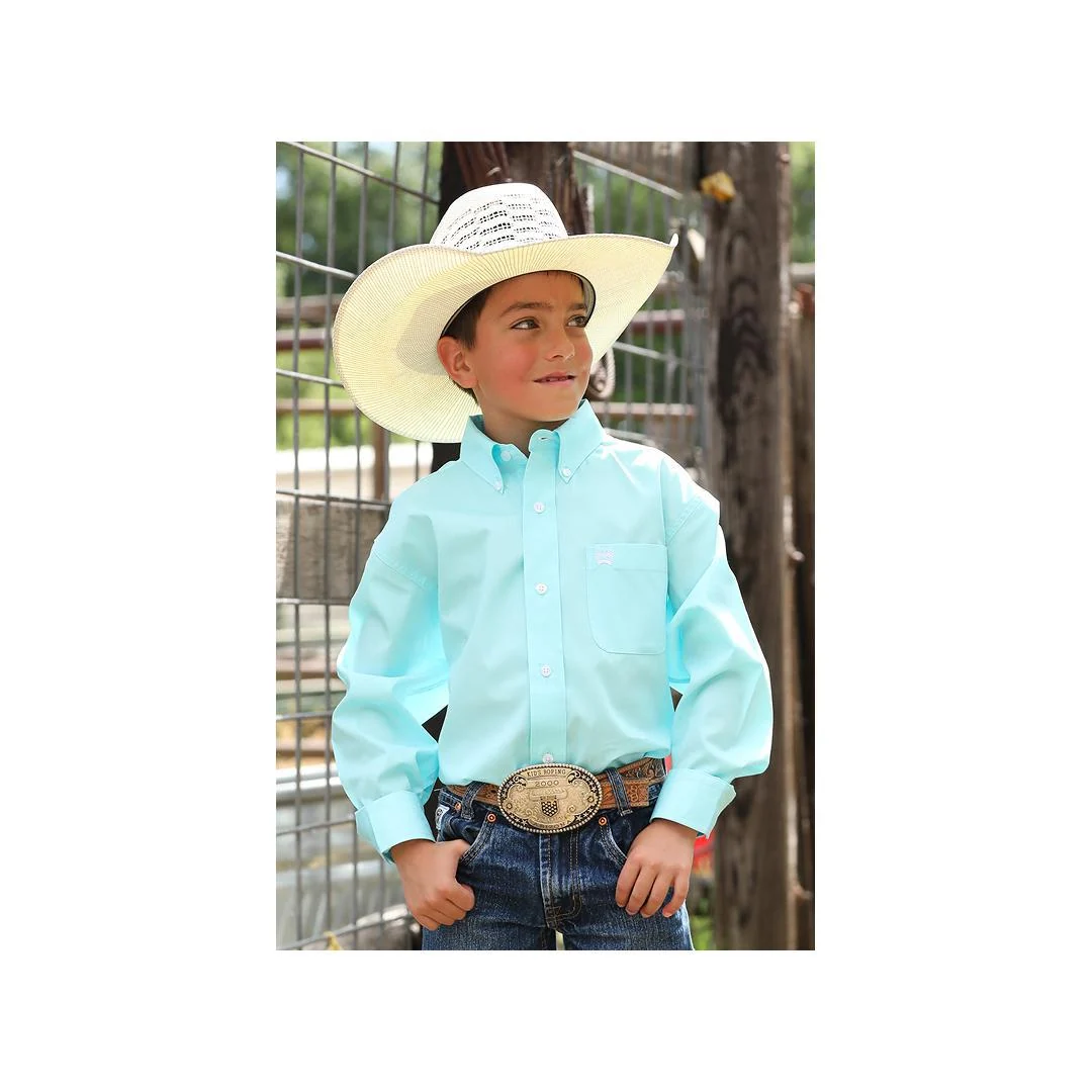 Cinch Boy's Solid Colour Long Sleeve Button Down Shirt