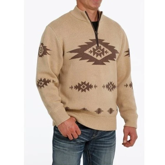 Cinch Men’s Sweater Cotton-Acrylic Blend with Leather Trim -Clearance - Image 3