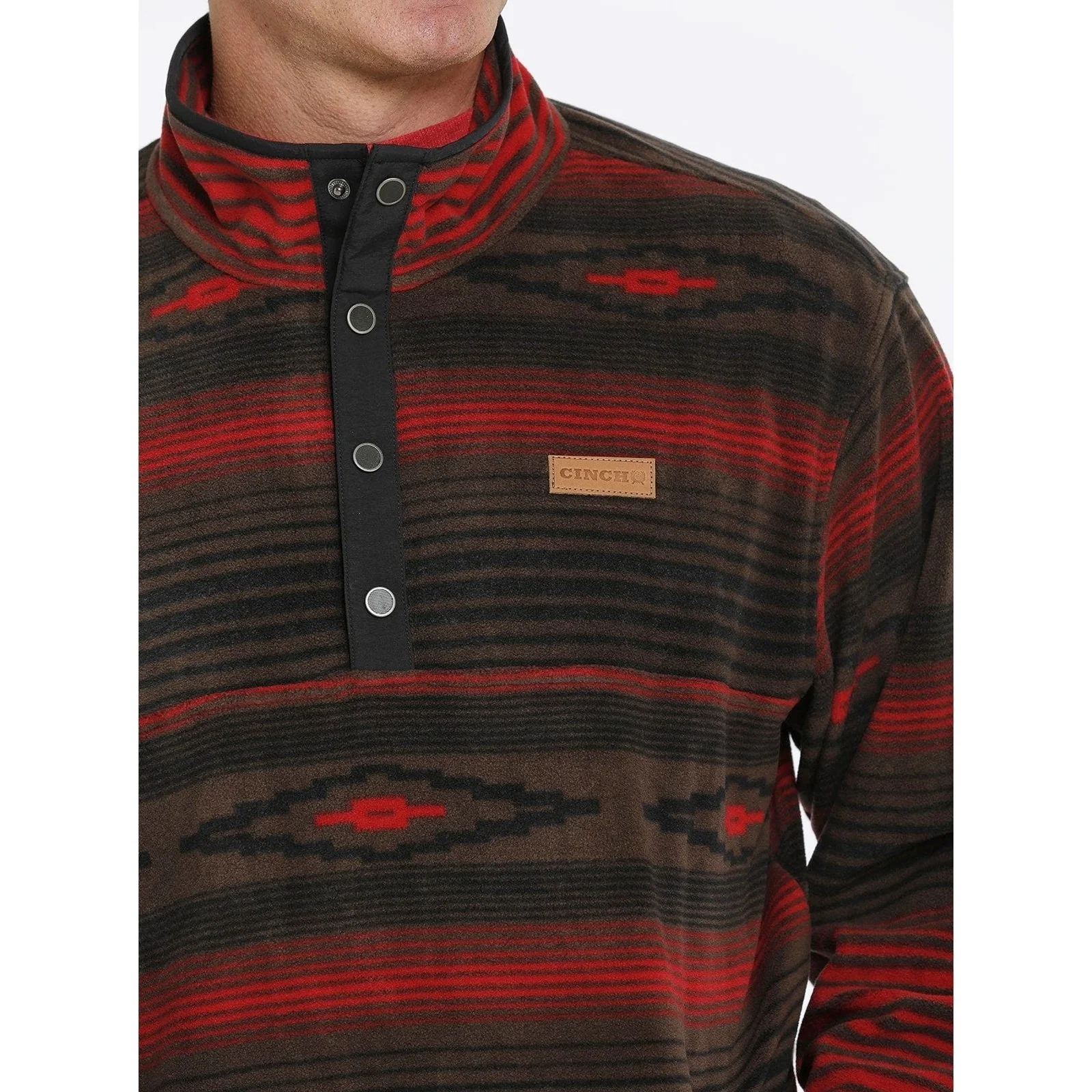 Cinch Men’s Sweater Polar Fleece Aztec Pullover - Image 3