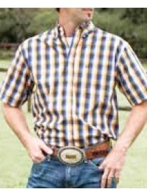 Cinch Men’s Shirt Short Sleeve Blue Ombre - Clearance